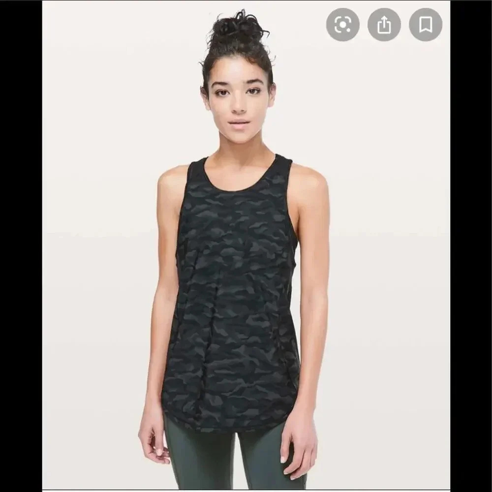 Lululemon Sculpt Tank Sequoia Camo Black size 4